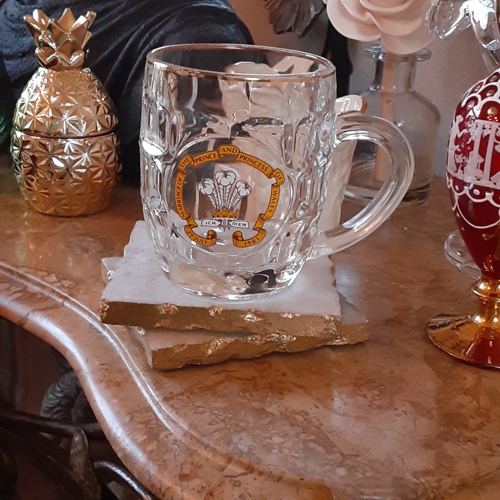 Pristine Dimpled Fine Glass Small 1981 Royal Wedding Mug
